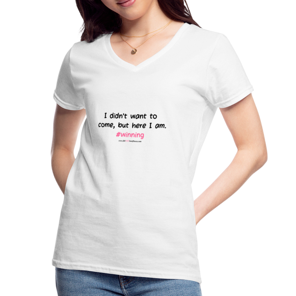 I didn't Want To Come...Women's V-Neck T-Shirt - white